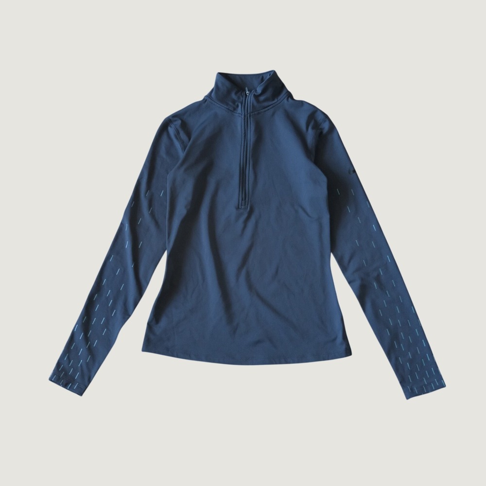 Nike Pro Quarter Zip Pullover Blue Dri-FIT Reflective Running Training M